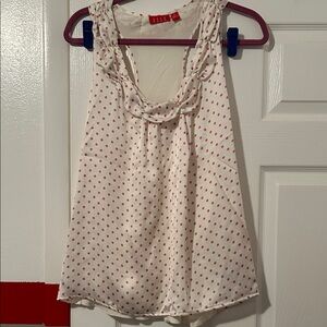 Elle White and Red Polka Dot Tank Top